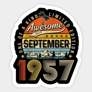 Awesome Since September 1957 Vintage 66th Birthday Sticker